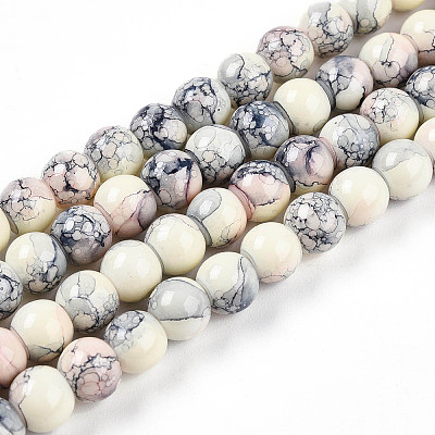 Baking Paint Glass Beads Strands DGLA-N003-6mm-C05-1