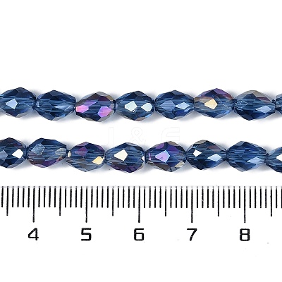 Transparent Electroplate Glass Beads Strands EGLA-N013-T6mm-B28-1