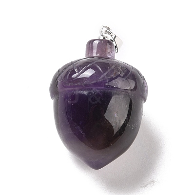 Natural Amethyst Pendants G-M393-01P-04-1