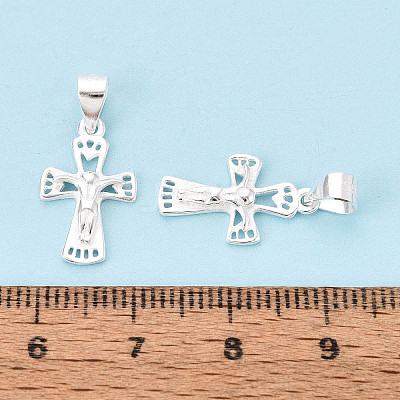 925 Sterling Silver Jesus Cross Pendants STER-N016-121S-1