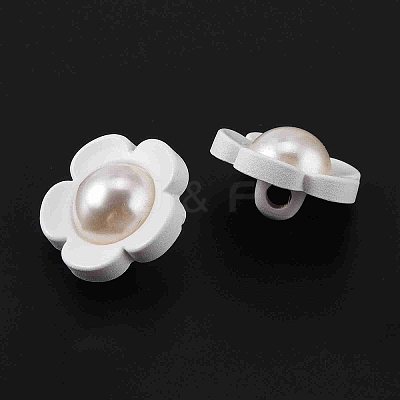 1-Hole Plstic Shank Buttons BUTT-WH0020-26B-1