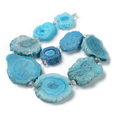 Natural Druzy Quartz Crystal Beads Strands G-F582-A12-1