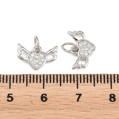 Valentine's Day Brass Micro Pave Clear Cubic Zirconia Charms KK-H292-52B-P-1