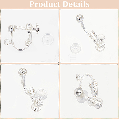 36Pcs Brass Screw On Clip-on Earring Findings KK-SP0001-18S-1