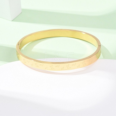 304 Stainless Steel Hinged Bangles for Women BJEW-B161-08G-1