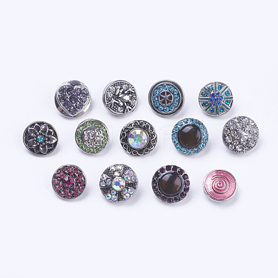 Mixed Styles Zinc Alloy Jewelry Snap Buttons SNAP-O023-M-NR-1