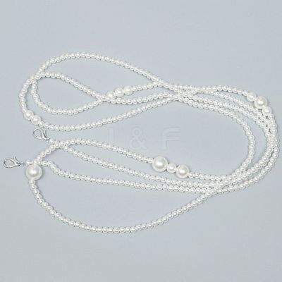 Plastic Imitation Pearl Round Beaded Waist Belly Long Chains for Women FS-WGCCA32-01-1