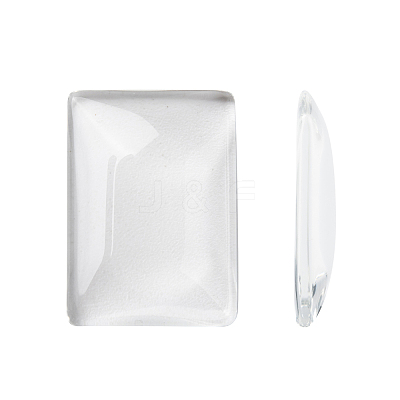 Transparent Rectangle Glass Cabochons GGLA-R025-25x18-1