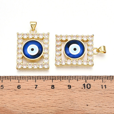 Brass Micro Pave Clear Cubic Zirconia Pendants for Women KK-T070-91A-02-1
