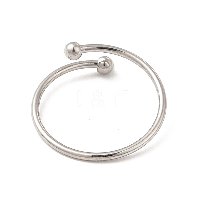 Non-Tarnish 304 Stainless Steel Wire Wrapped Open Cuff Ring for Women RJEW-E066-12P-1