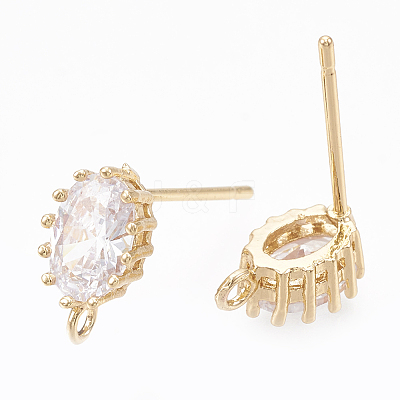 Brass Stud Earring Findings X-KK-S348-117-1
