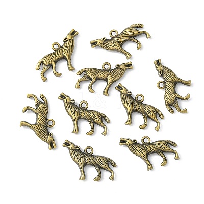Tibetan Style Alloy Howling Wolf Pendants LS-MLF1753Y-NF-1