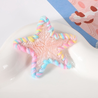 Star Cellulose Acetate & Woolen Yarn Alligator Hair Clips PW-WG31097-06-1