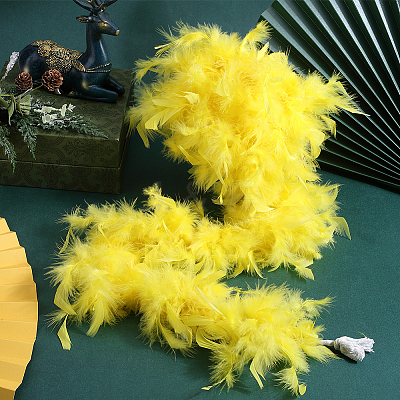 Turkey Feather Fluff Boa for Dancing DIY-WH0568-10B-1