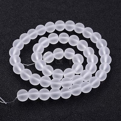 Frosted Glass Bead Strands GLAA-G016-6mm-01-1