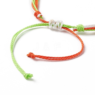 Waxed Polyester Multi-strand Bracelet BJEW-B065-04-1