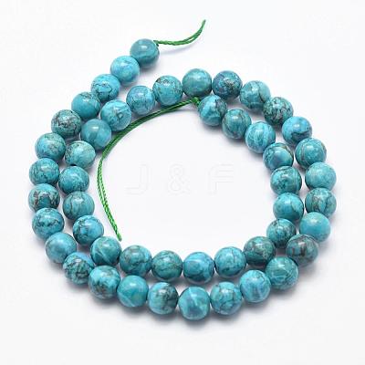 Natural Marble Beads Strands G-K211-8mm-E-1