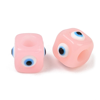 Resin Evil Eye European Beads RESI-A021-20-1