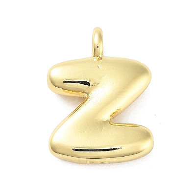 Rack Plating Brass Balloon Letter Pendants KK-C050-01G-Z-1