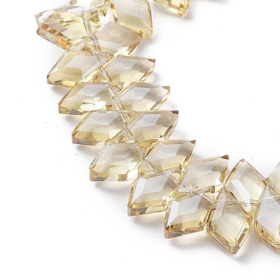 Electroplate Rhombus Glass Beads Strands EGLA-A036-12A-PL04-1