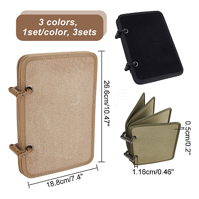 3 Sets 3 Colors Velvet Badge Armband Patch Display Board AJEW-NB0005-55-1