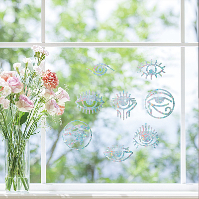 Waterproof PVC Colored Laser Stained Window Film Adhesive Stickers DIY-WH0256-025-1