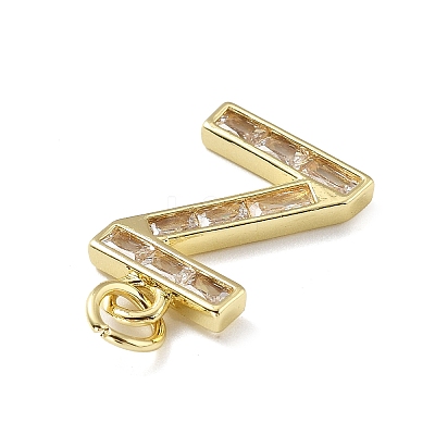 Brass Micro Pave Cubic Zirconia Pendants KK-V014-01G-26-1