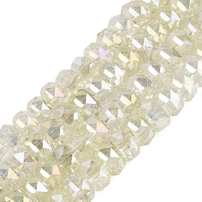 Electroplate Transparent Crackle Glass Beads Strands EGLA-Q135-01A-B04-1