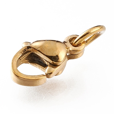 Ion Plating(IP) 304 Stainless Steel Lobster Claw Clasps X-STAS-G240-01A-G-1