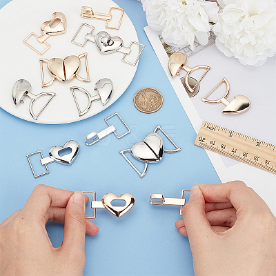 16Pcs 4 Styles Alloy Heart Shaped Buckle FIND-WR0010-54-1