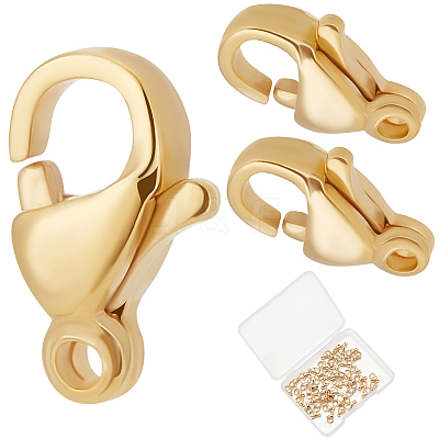50Pcs 304 Stainless Steel Lobster Claw Clasps STAS-BBC0006-02A-1