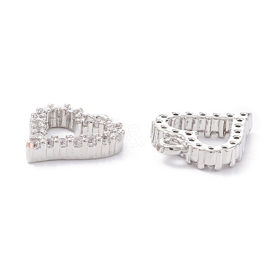 Rack Plating Brass Micro Pave Cubic Zirconia Charms ZIRC-C026-08P-1