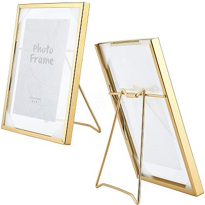 Glass Picture Frame with Iron Easel AJEW-WH0021-58A-1