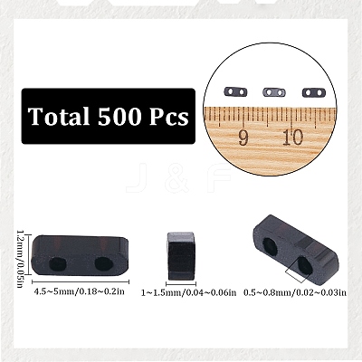 500Pcs 2-Hole Opaque Glass Seed Beads SEED-SC0001-18-1