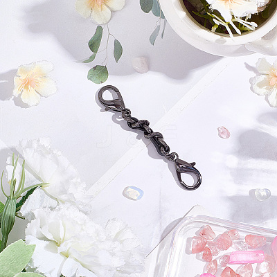 1Pc Black PU Leather Alloy Crub Chain Purse Strap Extenders for Purse Making PURS-CL0001-10C-1