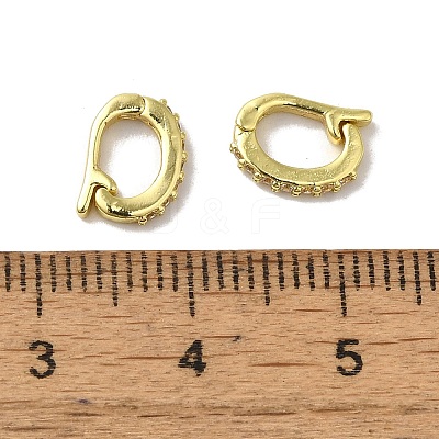 Brass Micro Pave Cubic Zirconia Fold Over Clasps KK-H487-10G-1