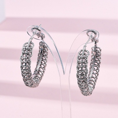 Brass Hoop Earrings EJEW-R025-31P-1