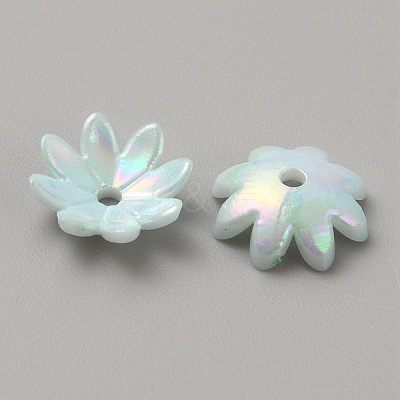 Plating Iridescent Opaque Acrylic Bead Caps SACR-TAC0012-01D-1