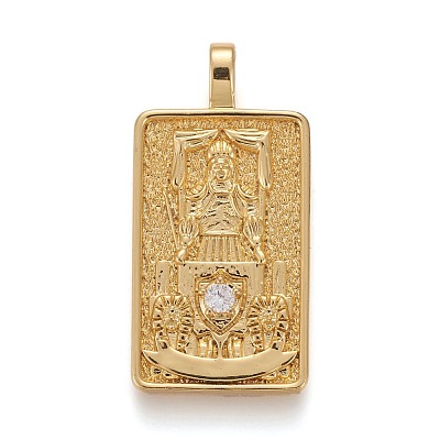 Brass Micro Pave Clear Cubic Zirconia Pendants ZIRC-Z004-01D-1