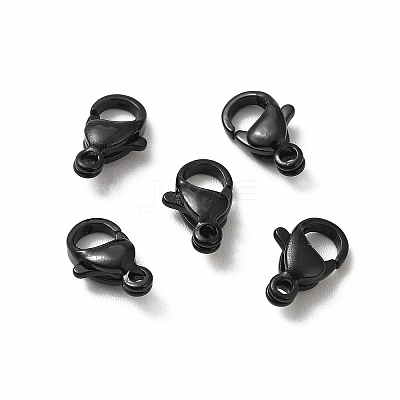 Spray Painted 304 Stainless Steel Lobster Claw Clasps STAS-R120-01B-02-1