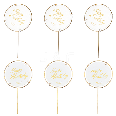 Iron Birthday Cake Decoration AJEW-FG0001-34-1