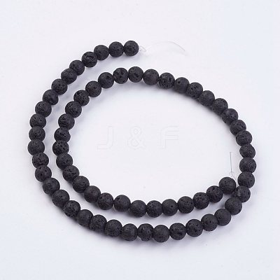 Natural Lava Rock Beads Strands G-F436-6mm-1