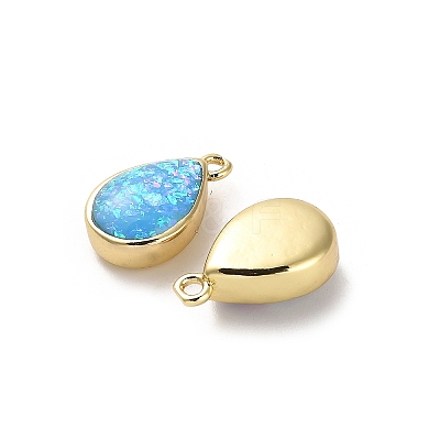 Brass Pendants with Synthetic Opal KK-A239-02G-1