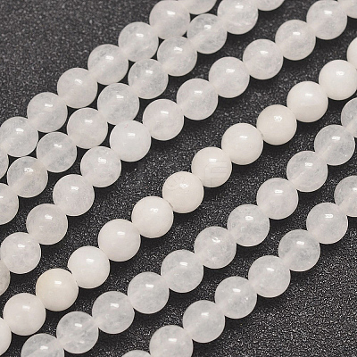Natural Round White Jade Bead Strands G-P070-01-6mm-1