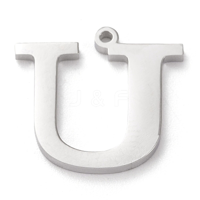 Tarnish Resistant 304 Stainless Steel Letter Pendant Rhinestone Settings X-STAS-J028-01U-1