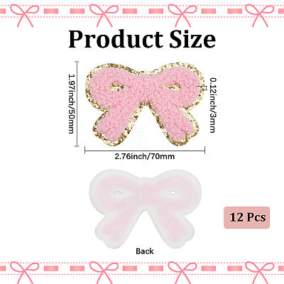 12Pcs Bowknot Towel Cloth Computerized Embroidery Cloth Iron On/Sew On Patches DIY-CY0001-14-1