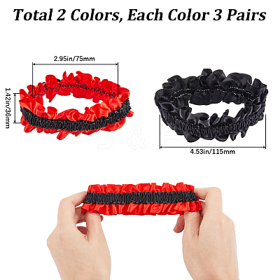 6 Pairs 2 Colors Polyester Elastic Garters DIY-GF0008-61-1
