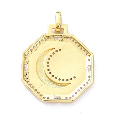 Brass Micro Pave Cubic Zirconia Pendants ZIRC-P085-38G-1