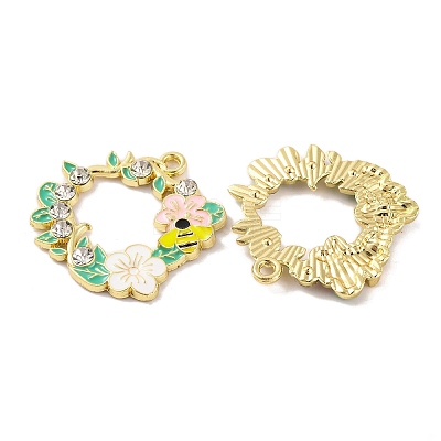 Rack Plating Alloy Enamel Pendants FIND-M020-03H-G-1
