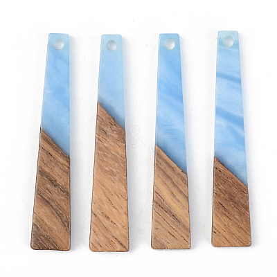Opaque Resin & Walnut Wood Pendants RESI-S389-043A-C-1